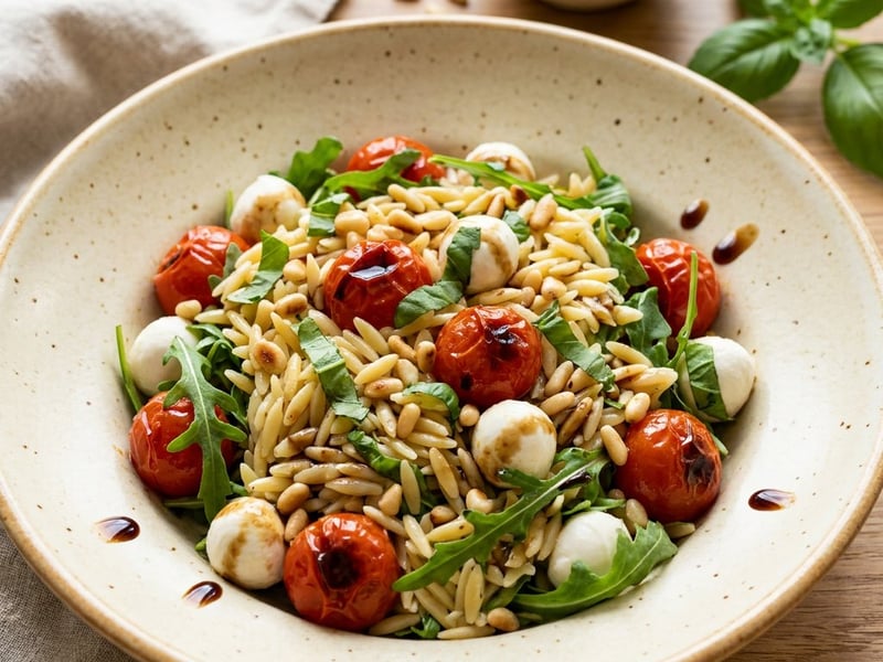 Tuscan Orzo Salad | With Arugula & Mozzarella
