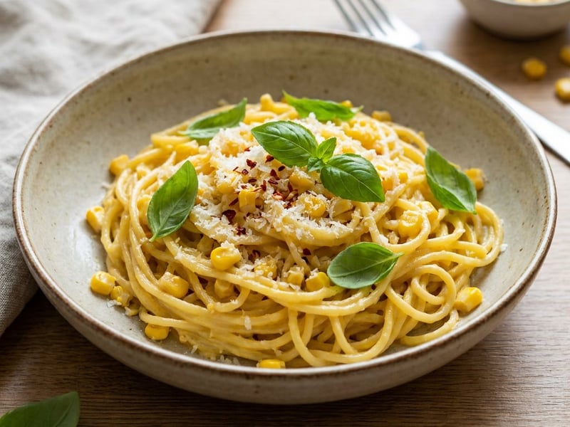 Cremige Mais-Pasta | Süß & sommerlich in 20 Minuten