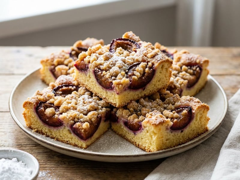 Traditional Viennese Plum Traybake with Cinnamon Crumble | Juicy & Crispy