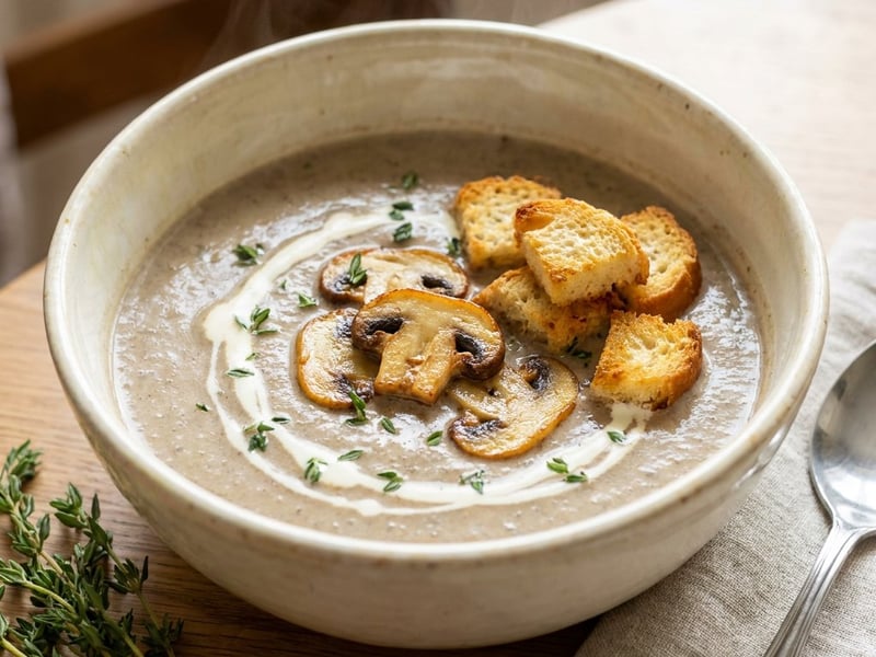 French Cream of Mushroom Soup | Velvety Velouté