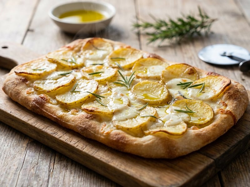 Pizza Bianca with Potatoes & Rosemary | Crispy