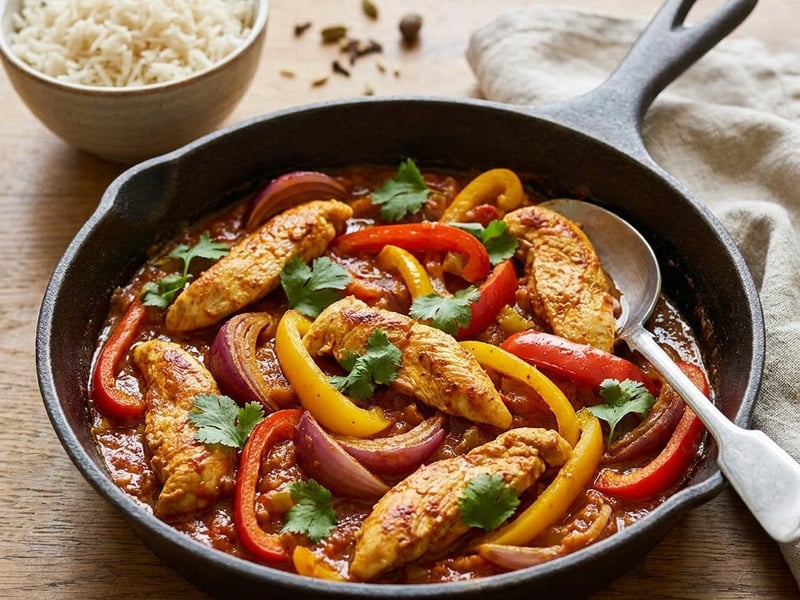 Indian Chicken Jalfrezi | Quick Bell Pepper & Chicken Skillet
