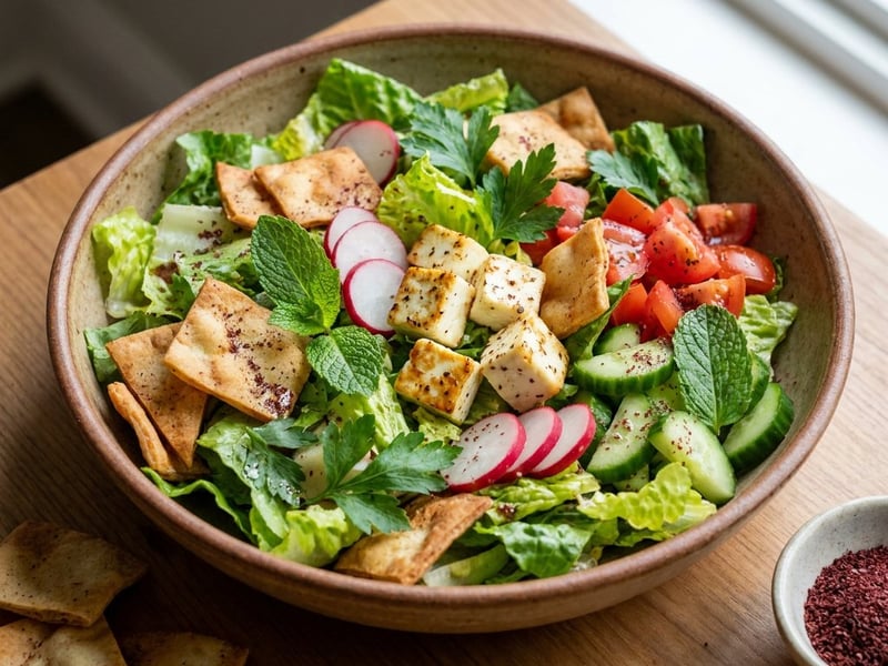 Orientalischer Fattoush | Knuspriger Salat mit Feta