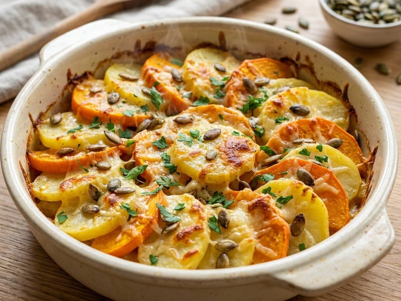 Styrian Potato and Pumpkin Bake | Crispy with Bergkäse