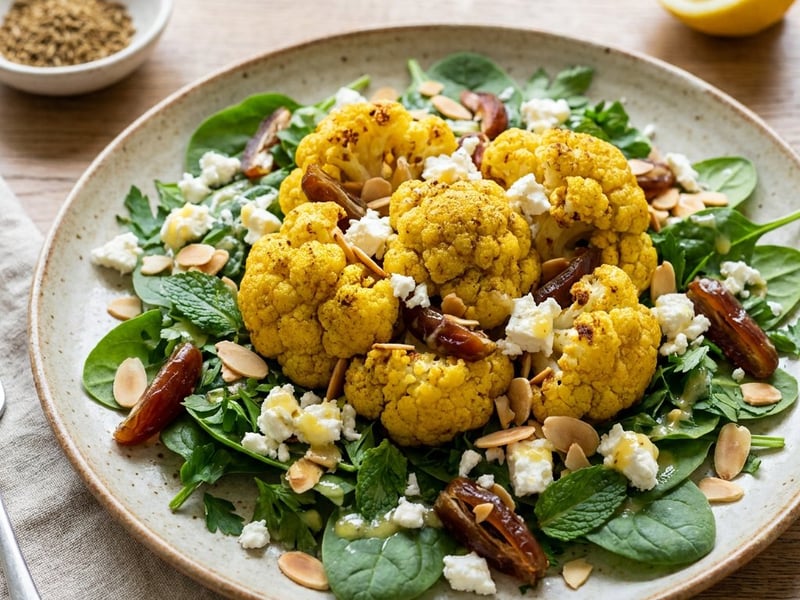 Middle Eastern Cauliflower Salad with Feta & Dates