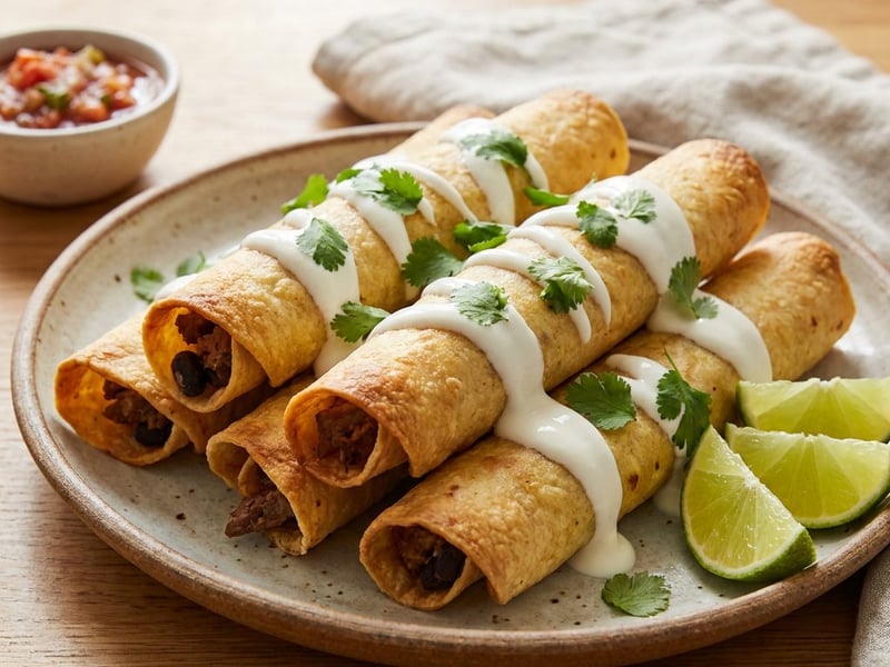 Knusprige Flautas de Res | Mexikanisches Streetfood