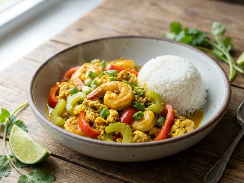 Goong Pad Pong Karee | Thai-Garnelen in Curry-Ei-Sauce
