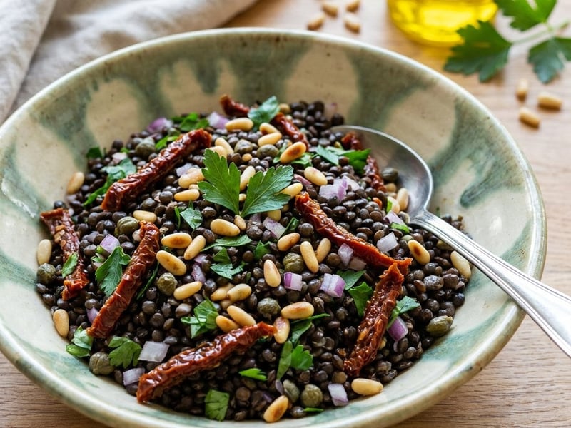 Mediterranean Lentil Salad | With Capers & Pine Nuts