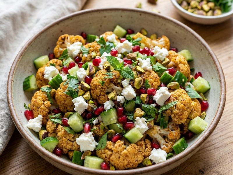 Middle Eastern Cauliflower Salad | With Feta & Pomegranate