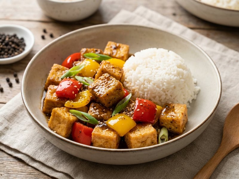 Black Pepper Tofu aus dem Wok | Würzig & Schnell