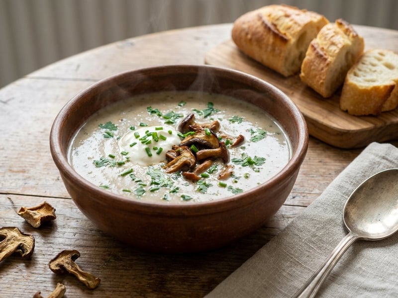 French Wild Mushroom Soup | Delicate & Fresh Herbs