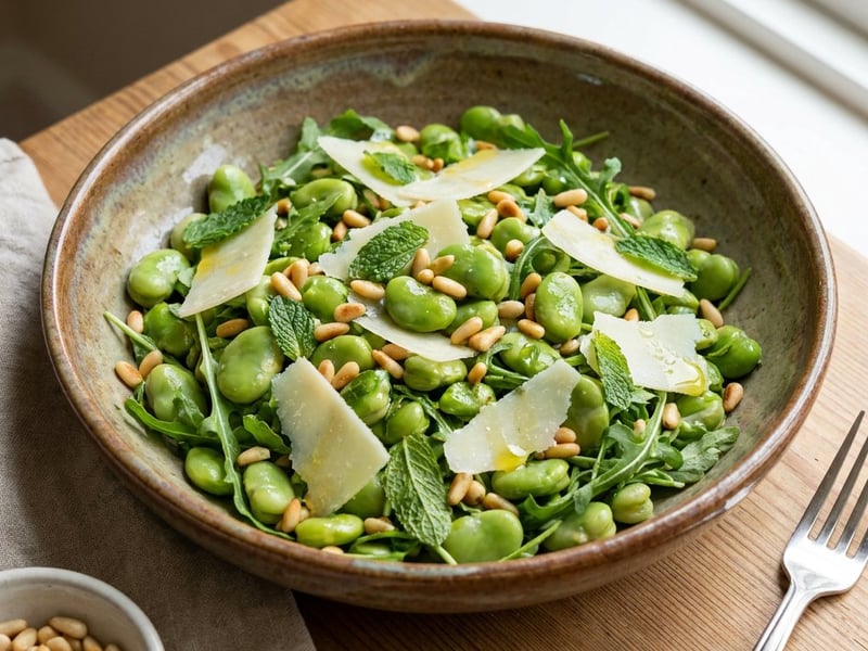 Mediterraner Fave-Bohnensalat | Mit Pecorino & Minze
