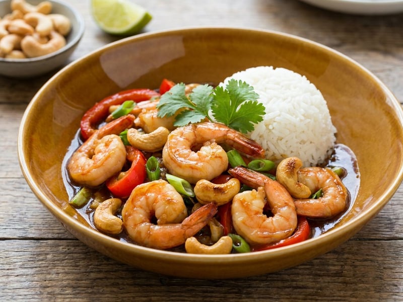 Goong Pad Med Mamuang | Knusprige Thai-Cashew-Garnelen