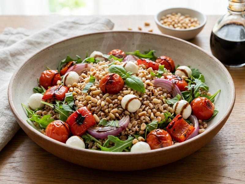 Toskanische Insalata di Farro | Sommerlicher Getreidesalat mit Ofengemüse & Mozzarella