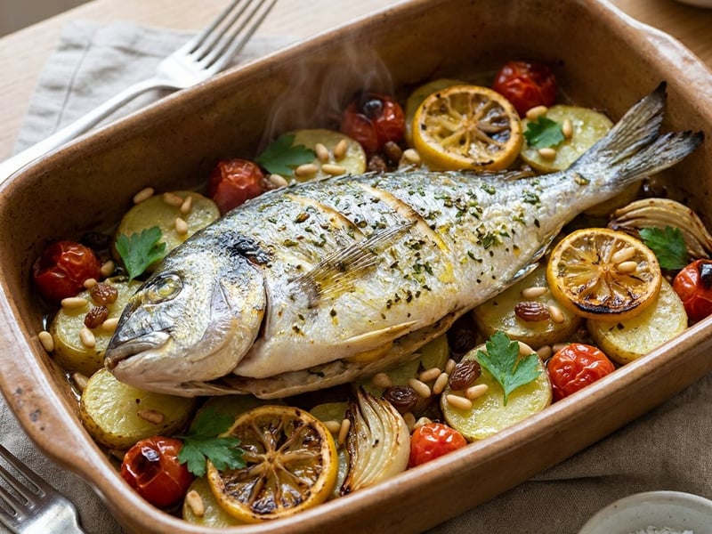 Dorada a la Mallorquina | Saftige Goldbrasse aus dem Backrohr
