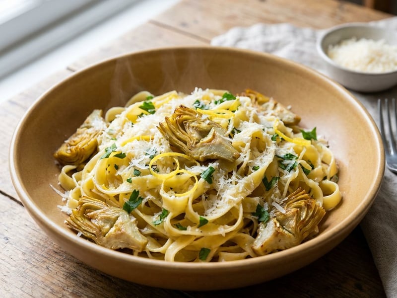 Tagliatelle mit Artischocken | Frischer Sommergenuss