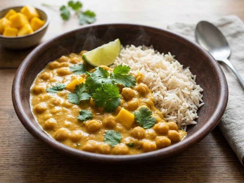 Indian Chickpea Mango Curry | Fruity & Aromatic