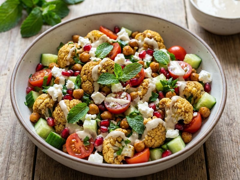 Schawarma-Karfiolsalat mit Feta | Würziger Sommersalat