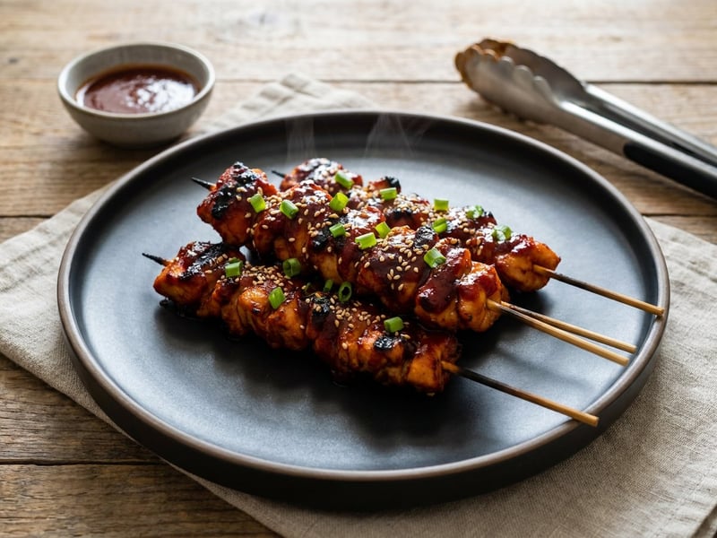 Koreanische Dakkochi | Würzige Street-Food-Hendlspieße