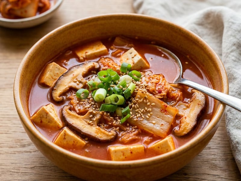 Koreanische Kimchi-Tofu-Suppe | Scharf & Wärmend
