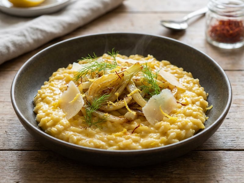 Cremiges Safran-Fenchel-Risotto | Fein & Saisonal
