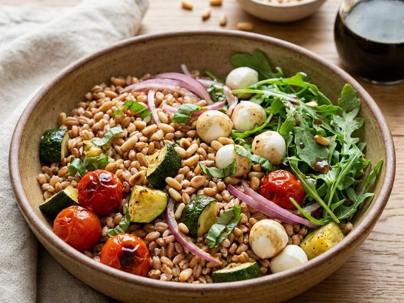 Toskanischer Farro-Salat | Mit Ofengemüse & Mozzarella