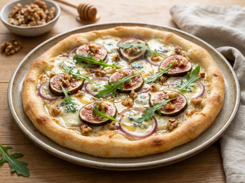 Pizza with Figs, Gorgonzola & Walnuts | Crispy