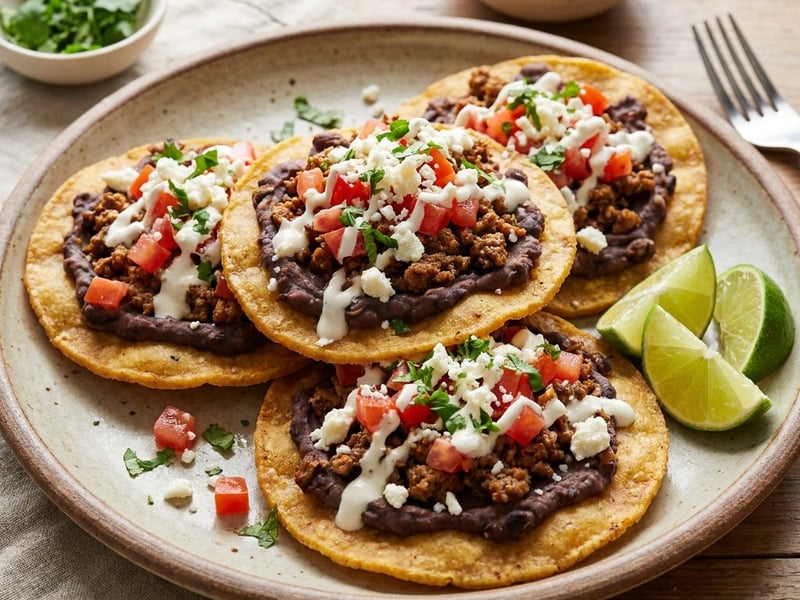 Mexikanische Sopes mit Rindfleisch | Streetfood-Klassiker
