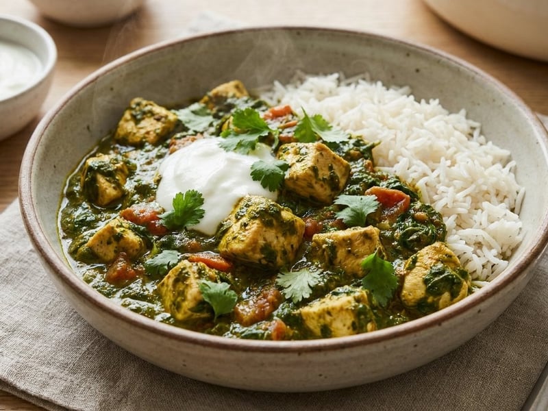Indisches Palak Hendl | Würziger Spinat in 25 Minuten