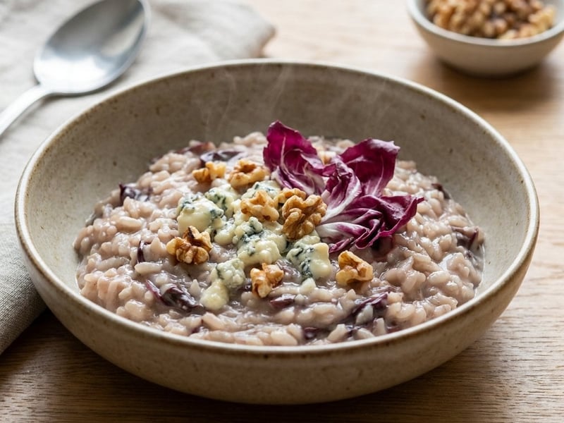 Radicchio Risotto with Gorgonzola & Walnuts | Creamy & Bittersweet