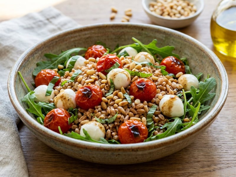 Tuscan Farro Salad | With Oven-Roasted Tomatoes