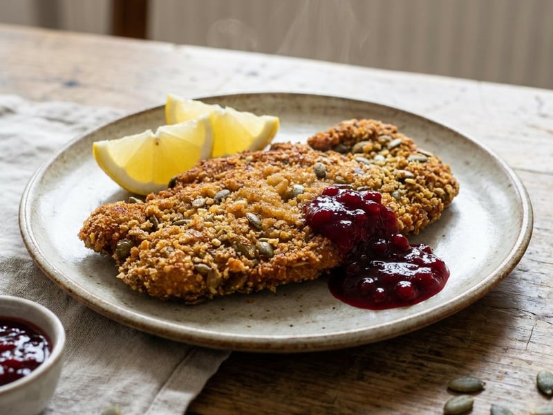 Wildschnitzel in Kürbiskernpanier | Zart & nussig-knusprig