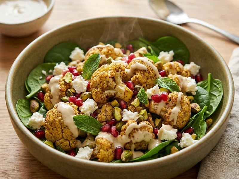 Oriental Cauliflower Salad with Feta | Crispy & Spicy