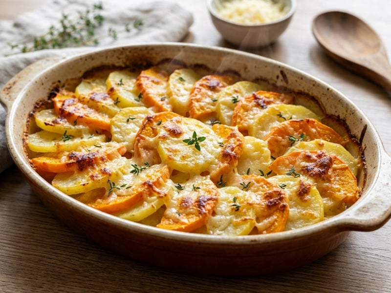 Autumn Potato & Pumpkin Gratin | With Bergkäse Cheese