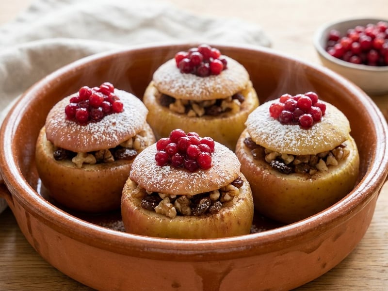 Traditional Viennese Baked Apples with Walnut Filling | Oven-baked