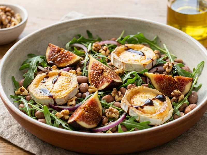 Mediterraner Borlotti-Salat | Mit Backrohr-Ziegenkäse
