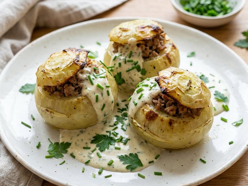 Gefüllter Kohlrabi auf Wiener Art | Saftig mit Faschiertem