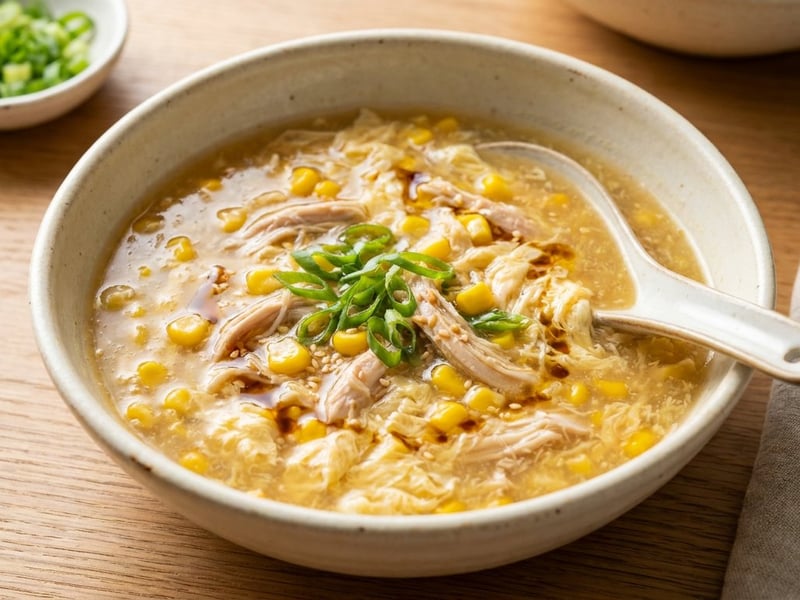 Chinesische Hühner-Mais-Suppe | Samtig & Aromatisch