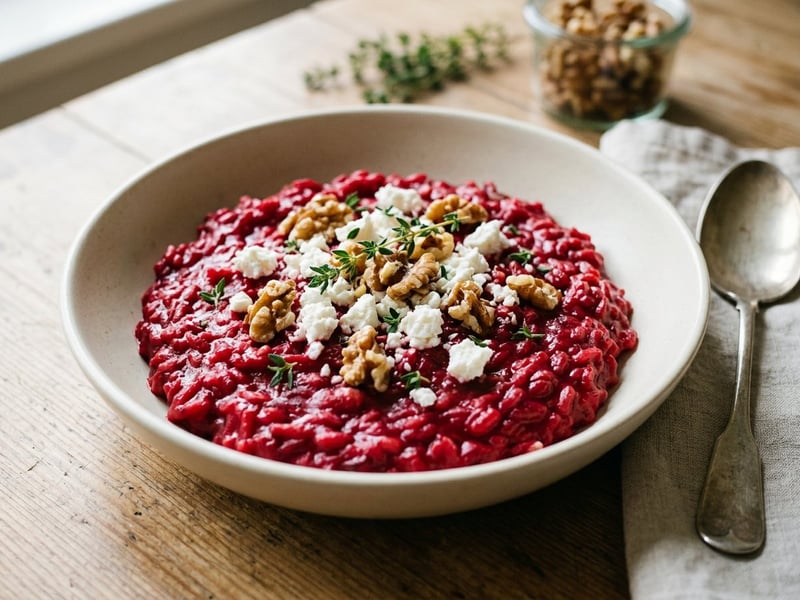 Rote-Rüben-Risotto mit Ziegenkäse | Cremig & aromatisch