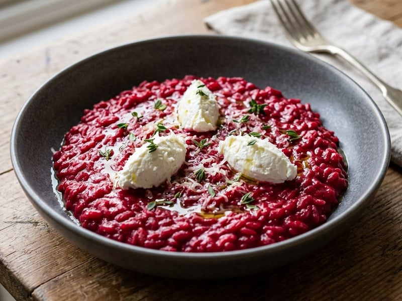 Rote-Rüben-Risotto mit Ziegenkäse | Cremig & Aromatisch