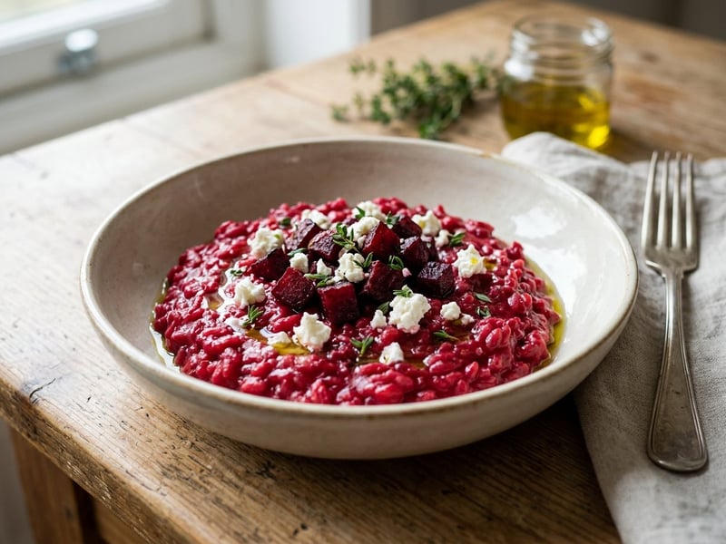 Rote-Rüben-Risotto mit Feta | Rubinrot & Cremig