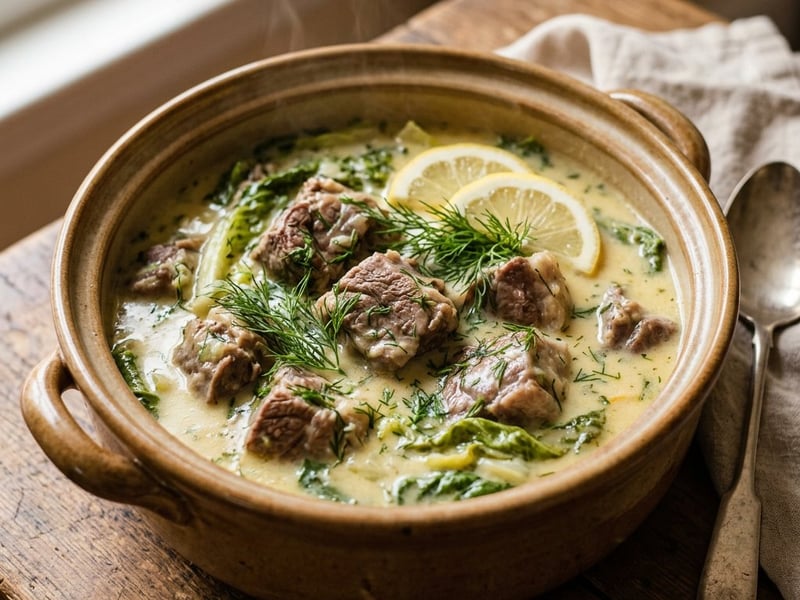 Griechisches Lamm-Frikassee mit Avgolemono