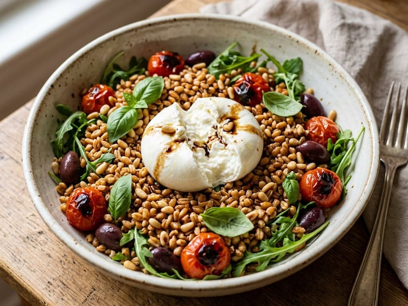 Italienischer Knusper-Farro-Salat | Mit Burrata