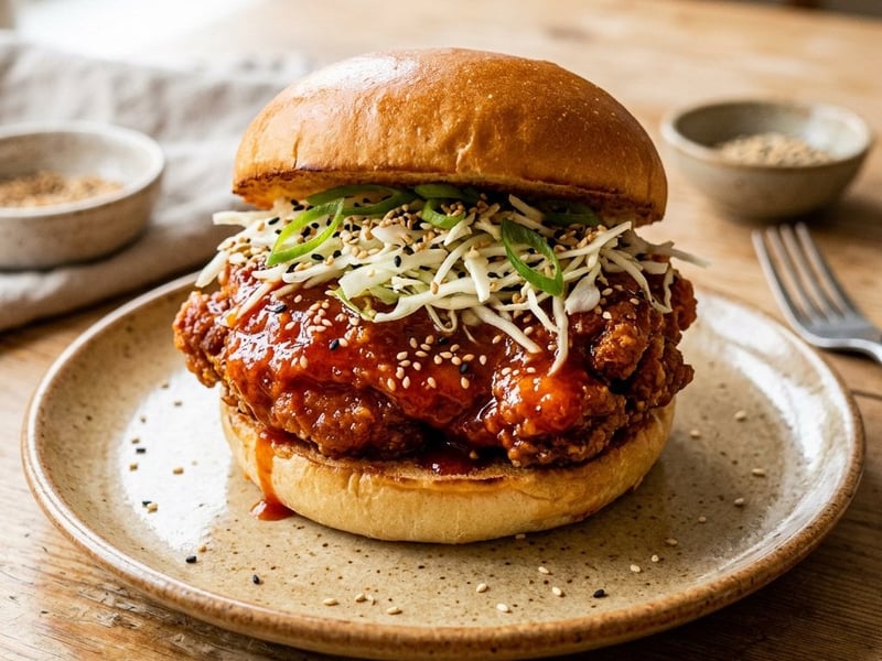 Koreanischer Crispy Chicken Burger