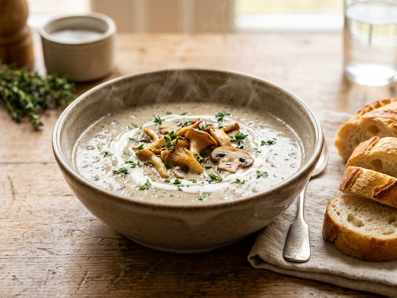 Normannische Pilzsuppe mit Cidre & Schalotten | Cremig & Waldfrisch