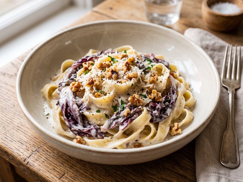 Tagliatelle mit Radicchio & Walnüssen | Cremig-herb