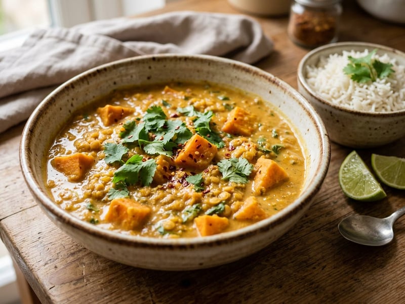 Indisches Süßkartoffel-Linsen-Curry | Cremig & Vegan