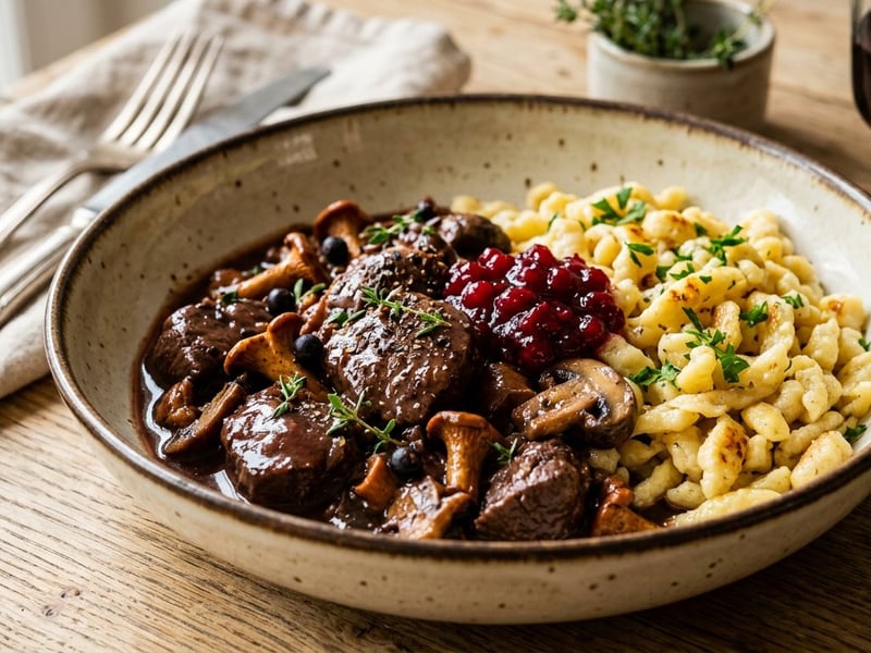 Klassisches Rehragout | Zarter Wildgenuss mit Waldpilzen