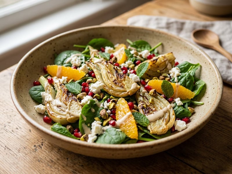 Orientalischer Fenchel-Salat mit Feta | Würzig & Knusprig