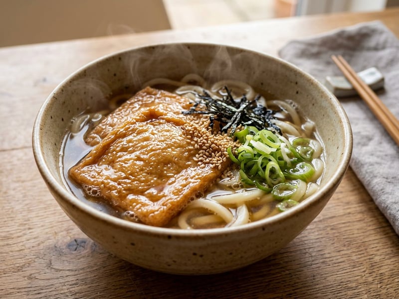 Kitsune Udon | Japanese Udon Soup with Tofu
